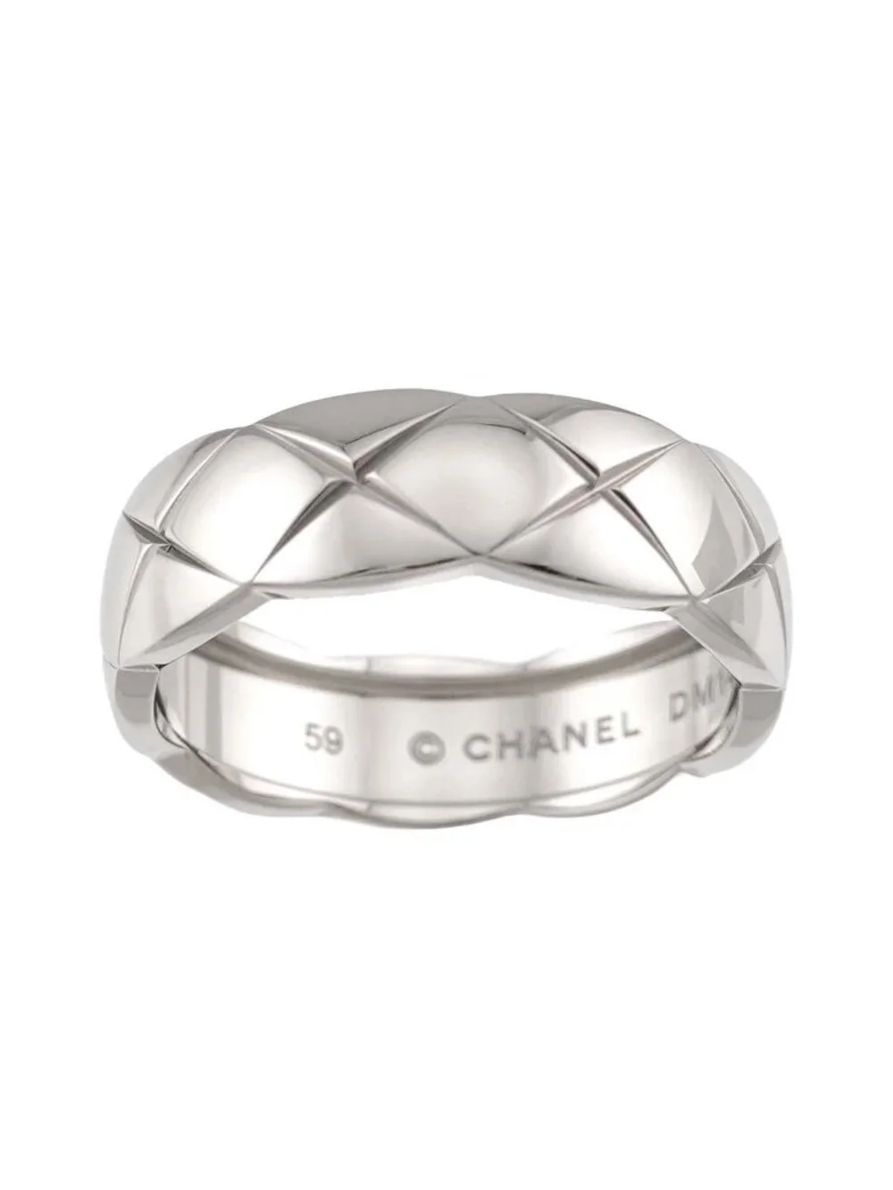 Chanel Coco Crush 59 Ring 18k WG 750 Quilted